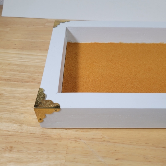 Gamming Dice Tray Real Wood Table Top Games white and gold - Picture 3 of 8